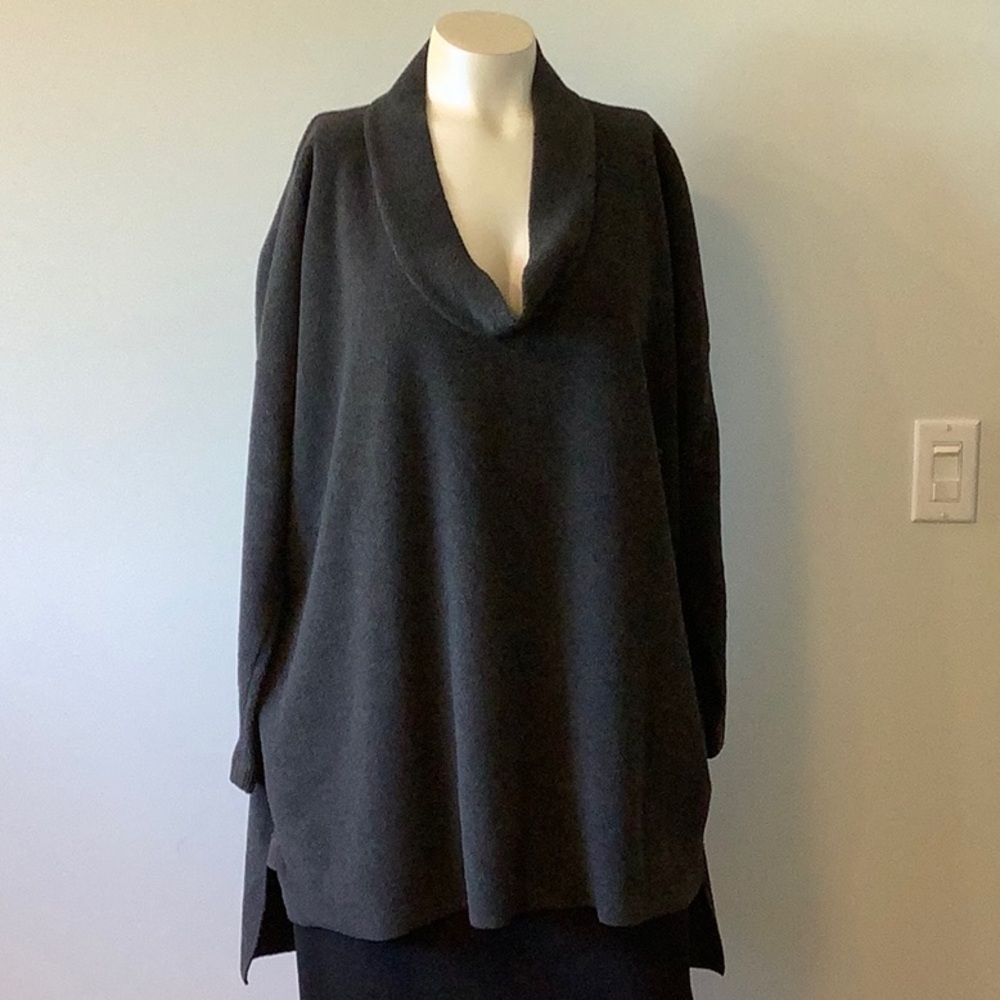 Henrietta Steffens Gray Cowl Neck Sweater, Small - however, it fits like a NA XL